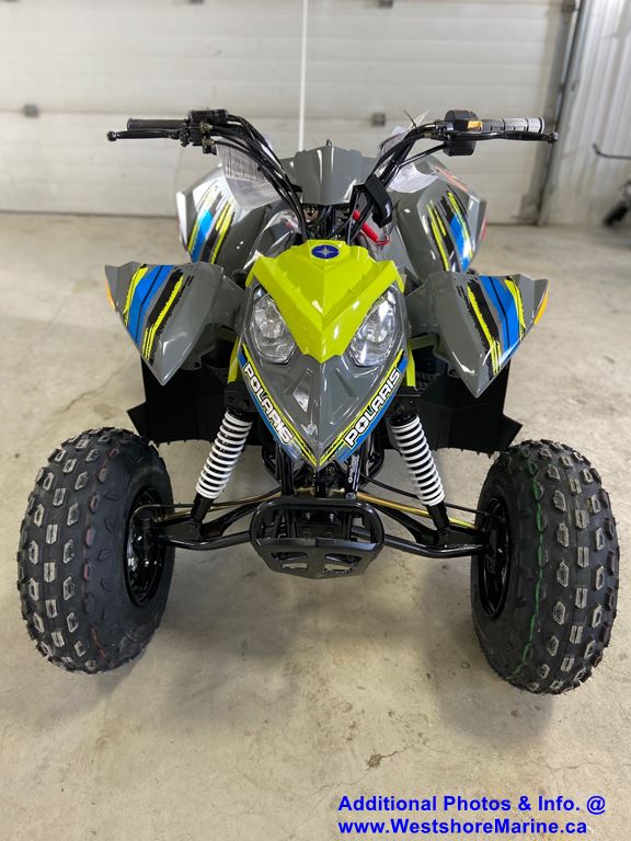 New 2021 Polaris OUTLAW 110 EFI AVALANCHE GRAY/LIME SQUEEZE ATV in ...