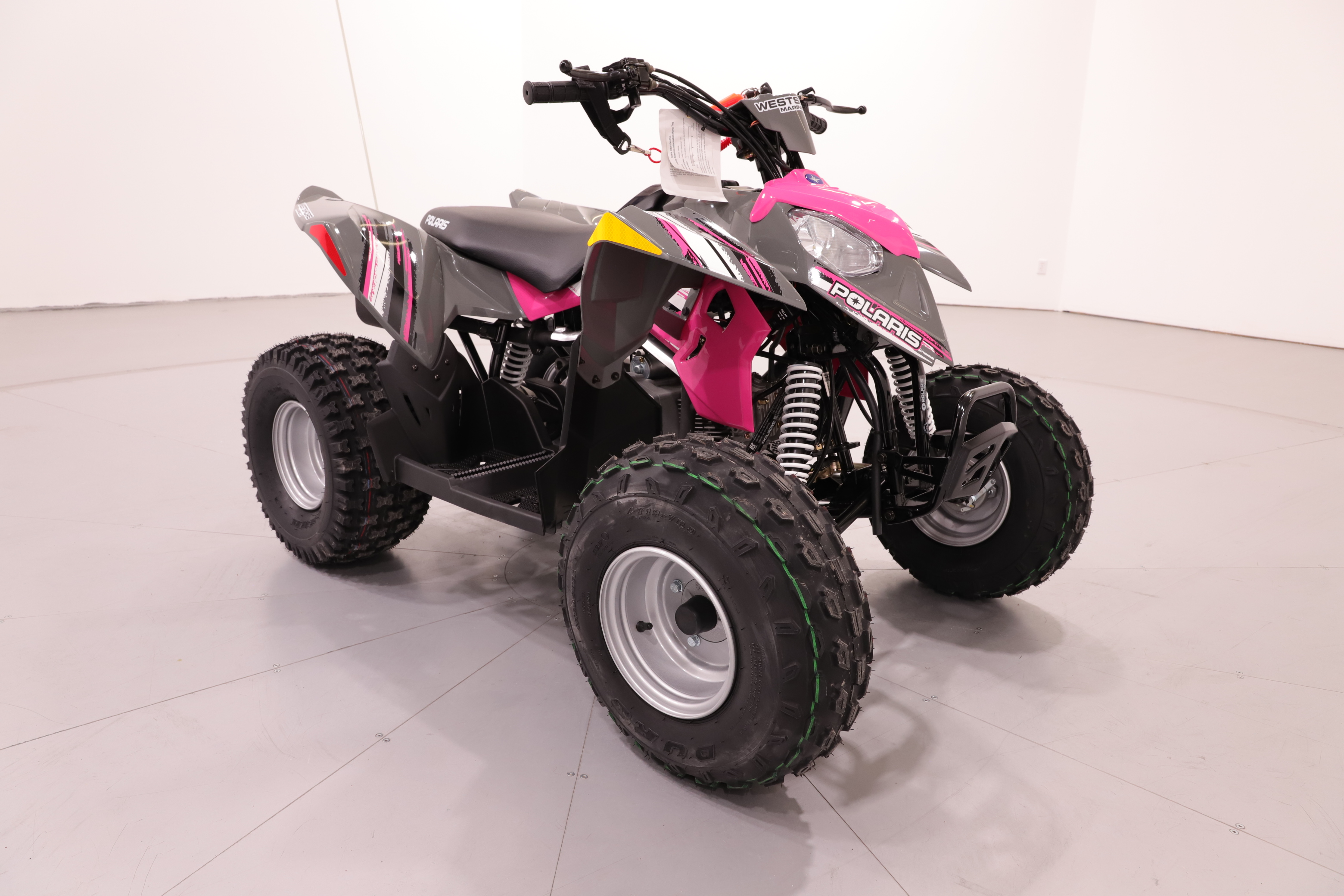 Pre-Owned 2022 Polaris OUTLAW 110 EFI - AVALANCHE GRAY/PINK POWER ATV ...