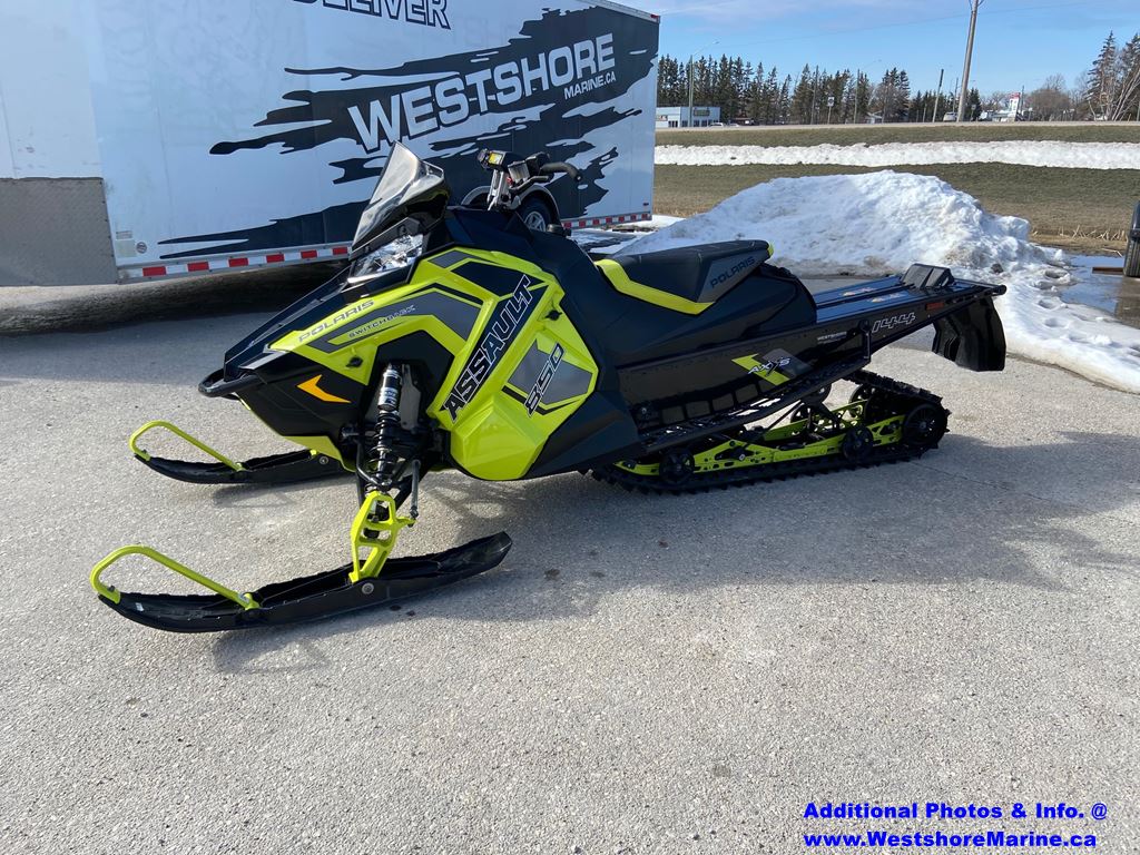 Pre Owned 19 Polaris 850 Switchback Assault 144 Black Lime Squeeze Snowmobile In Arborg 3428 Westshore Marine Leisure