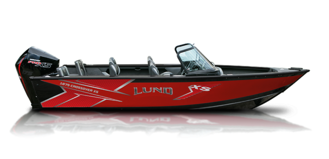 New 2023 Lund 1875 Crossover Xs Black Heritage Red Boat In Arborg